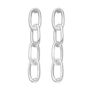 Sterling Silver Chain Link Paperclip Earrings