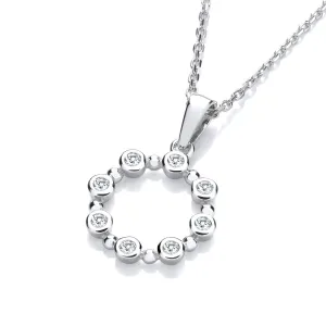 Sterling Silver Circle CZ Pendant