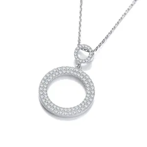 Sterling Silver Circle of Life Pave CZ Necklace