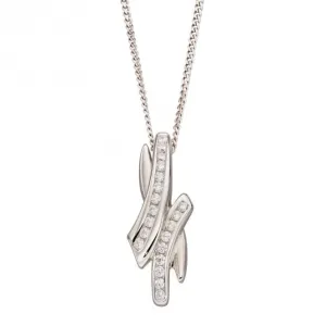 Sterling Silver Crossover Zirconia Pendant P5075C