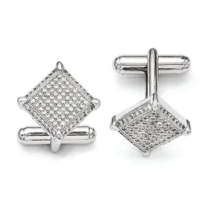 Sterling Silver Cubic Zirconia Cuff Links