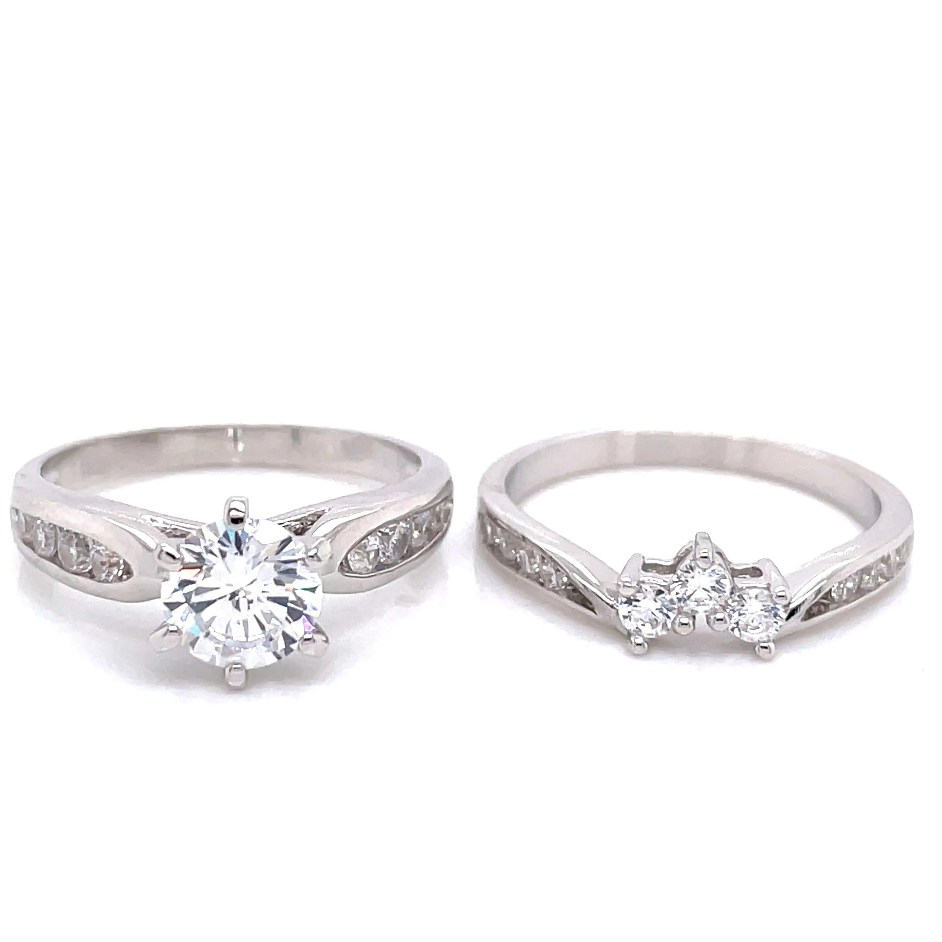 Sterling Silver CZ Stacking Set Rings