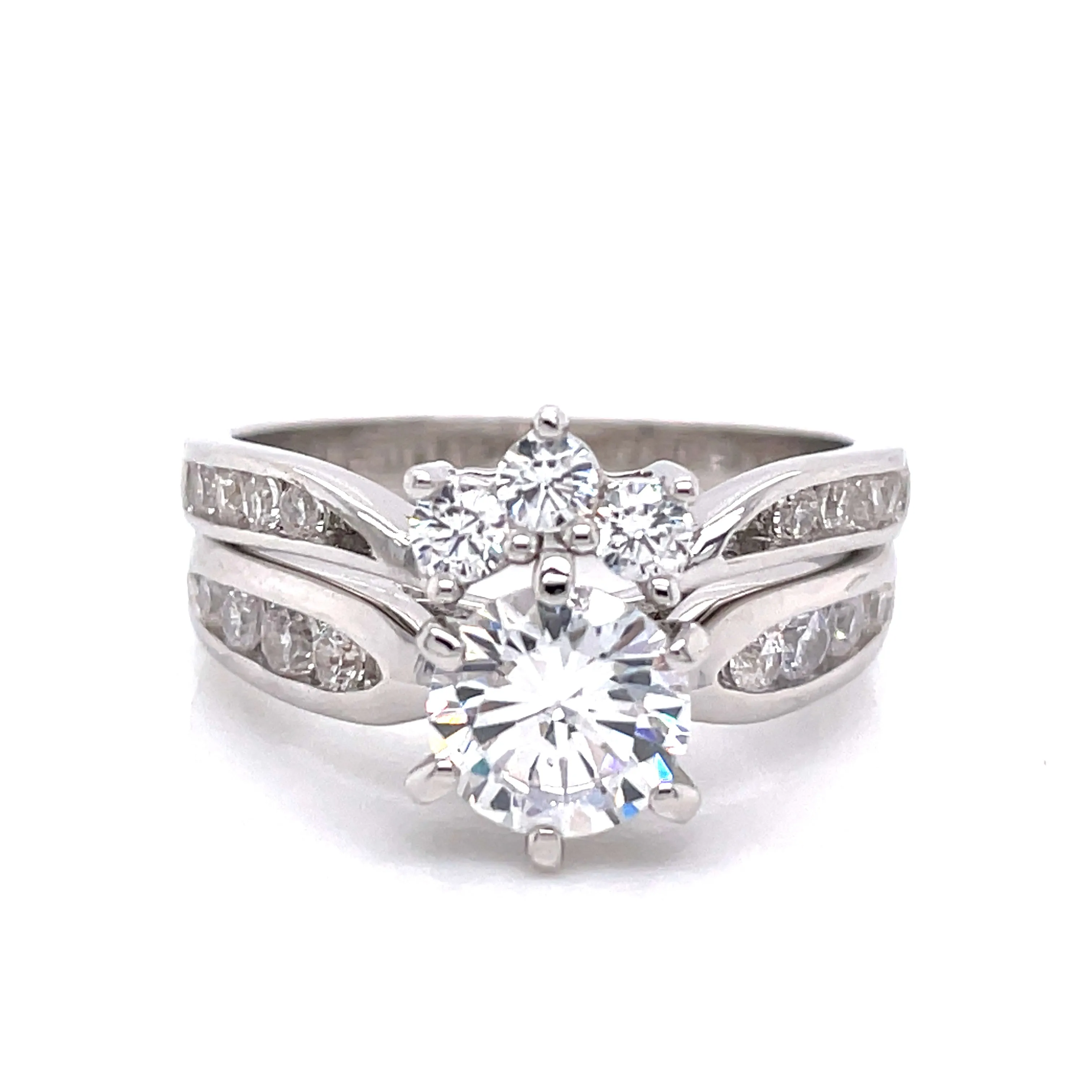 Sterling Silver CZ Stacking Set Rings