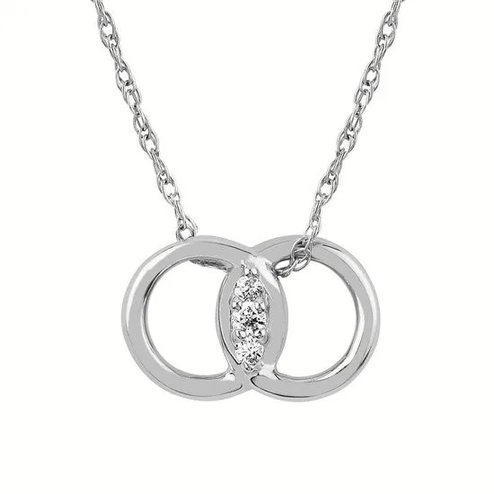 Sterling Silver Diamond Marriage Symbol Pendant