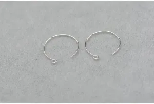 Sterling Silver Earring Hoop with Loop 20 mm Earring Findings for Handmade Pure Fine Jewelry Making Wholesale Bulk