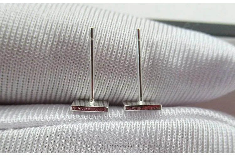 Sterling Silver Earrings Sticks Posts Square Head Studs 6mm Earring Findings for Handmade Pure Fine Jewelry Making Wholesale Bulk