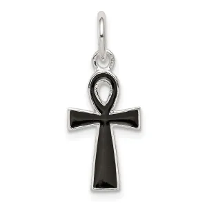 Sterling Silver Enamel Ankh Cross Pendant