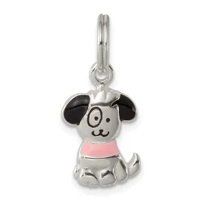 Sterling Silver Enameled Puppy Charm