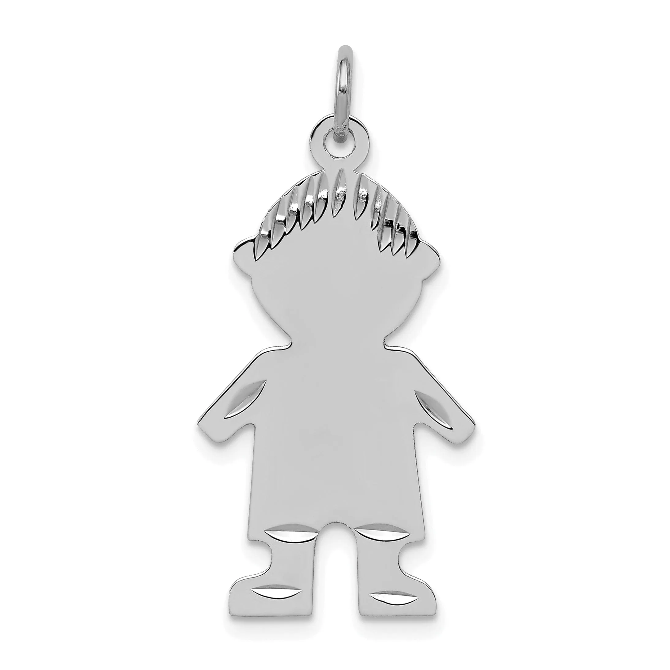 Sterling Silver Engravable Boy Disc Charm