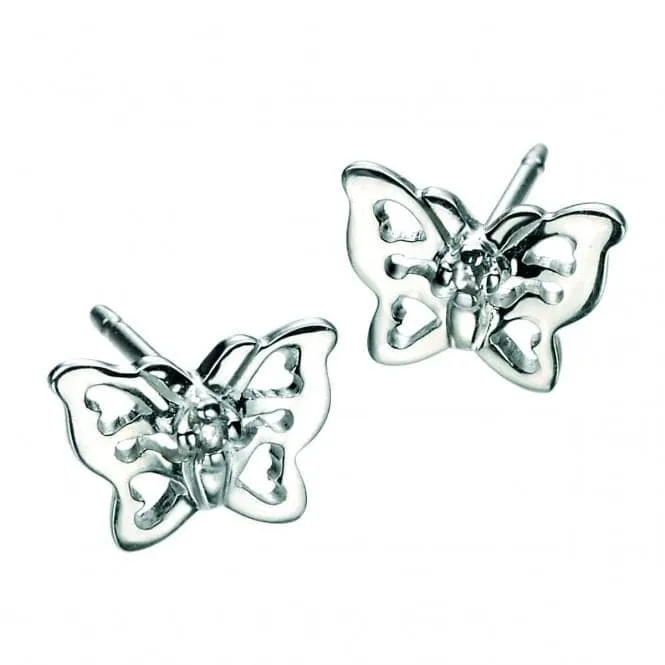 Sterling Silver Filigree Butterfly Stud Earrings E3910