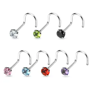 Sterling Silver Gem Nose Screw