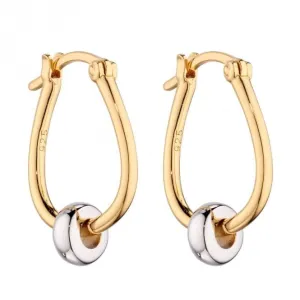 Sterling Silver Gold Plated Zirconia Hoop Earrings E6135