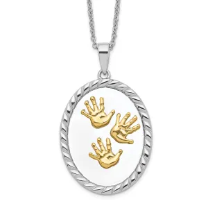 Sterling Silver Hand Prints Necklace