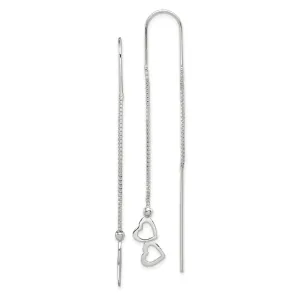 Sterling Silver Heart Threader Earrings