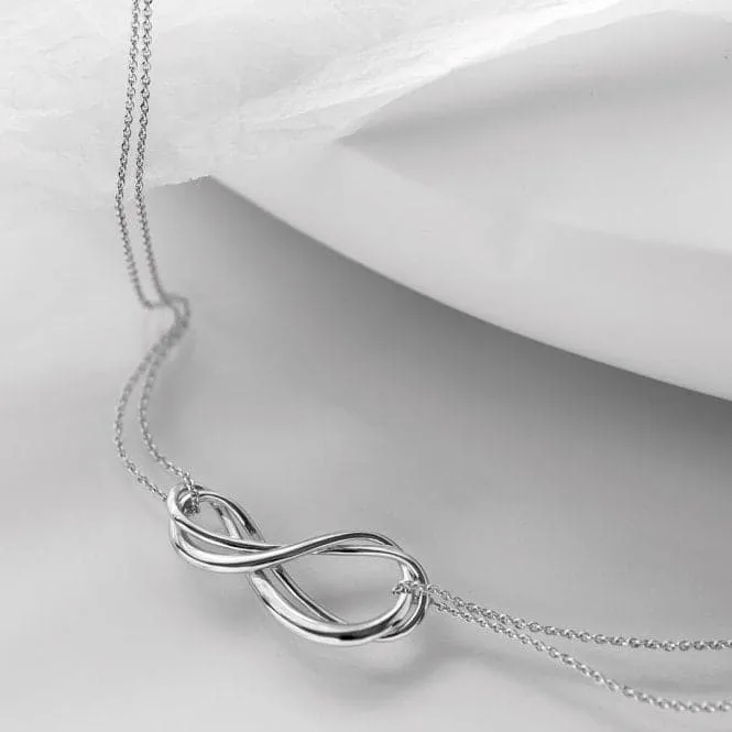 Sterling Silver Infinity Twin Chain Necklace 91162RP