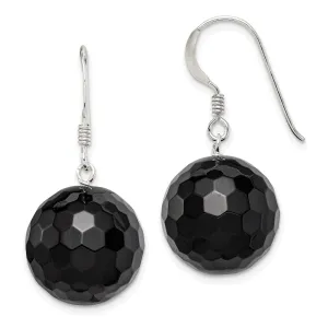 Sterling Silver Onyx Bead Dangle Earrings