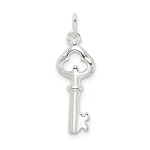 Sterling Silver Open Back Key Charm Pendant