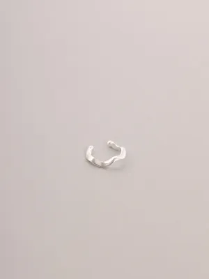 Sterling Silver Organic Wave Ear Cuff