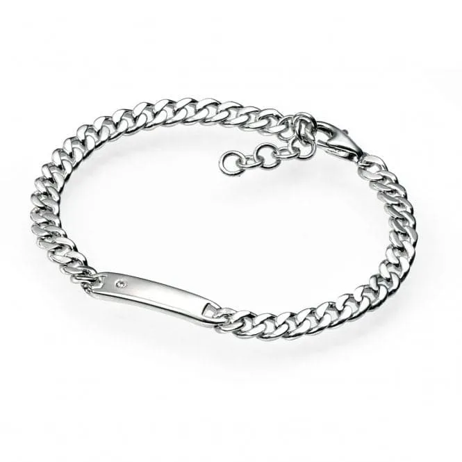 Sterling Silver Plain Boys ID Bracelet B2843