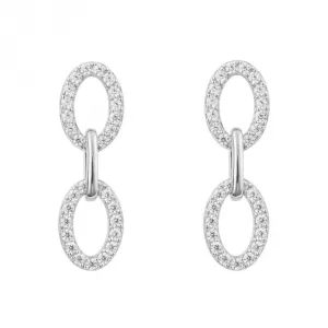 Sterling Silver Platinum Earrings E6355C