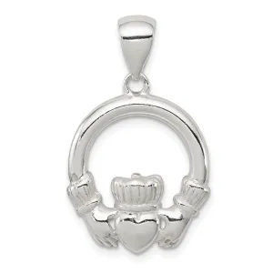 Sterling Silver Polished Finish Claddagh Charm