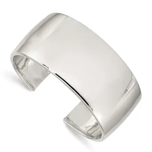 Sterling Silver Polished Finish Cuff Bangle