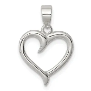 Sterling Silver Polished Open Heart Pendant