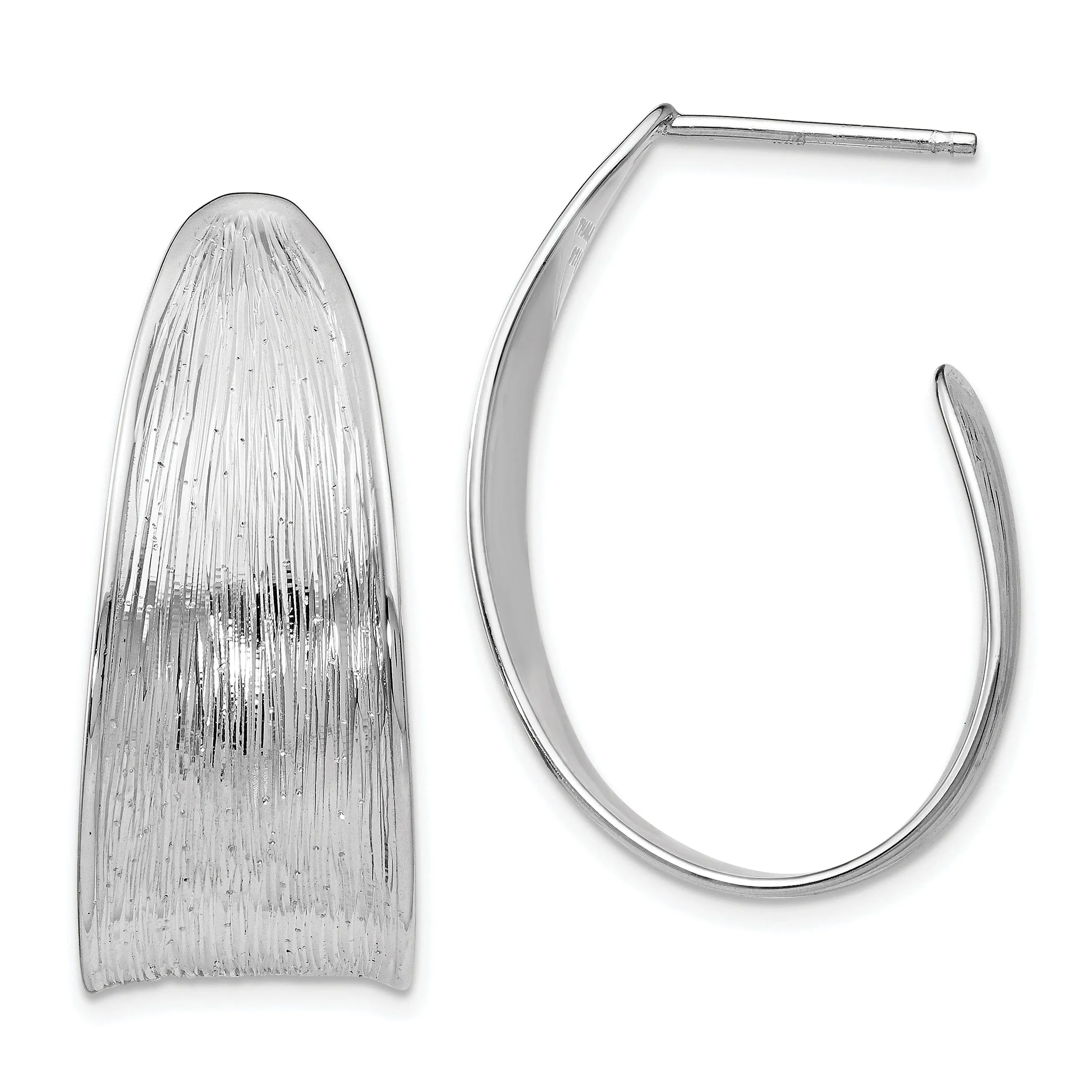 Sterling Silver Polished Textured Earrings