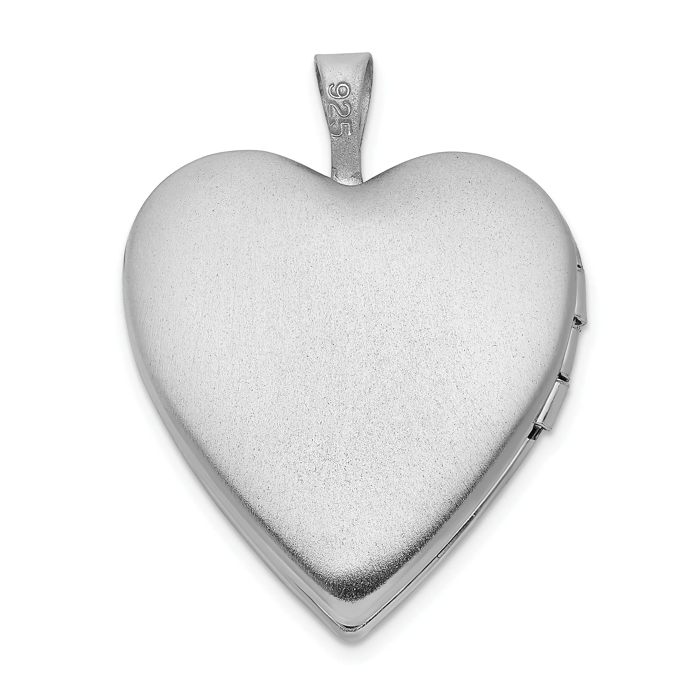 Sterling Silver Rhodium-plated Cross Heart Locket