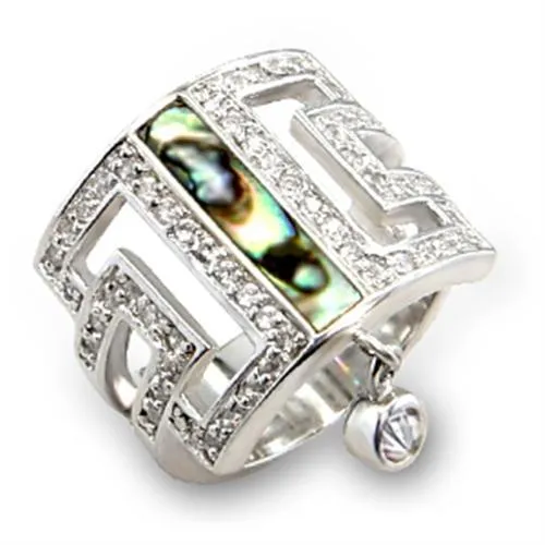 Sterling Silver Ring Precious Stone Montana 7X240 for Women Style Rhodium