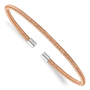 Sterling Silver Rose Gold Cuff Bangle