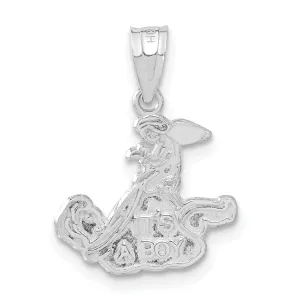 Sterling Silver Satin Finish It's A Boy Charm