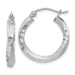 Sterling Silver Satin Finished D.C Twisted Hoops