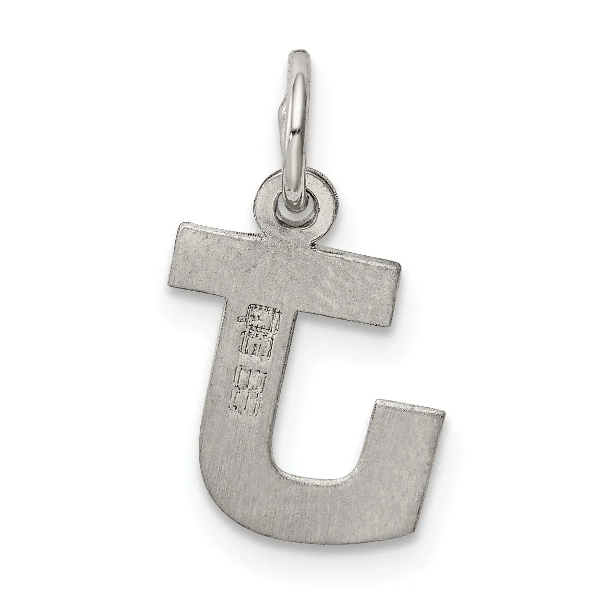 Sterling Silver Small Block Initial J Charm