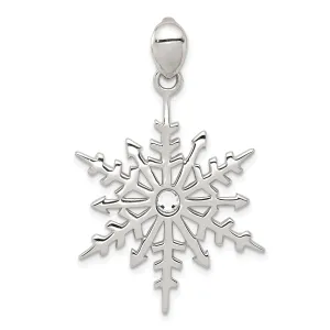 Sterling Silver Snowflake Stellux Crystal Charm