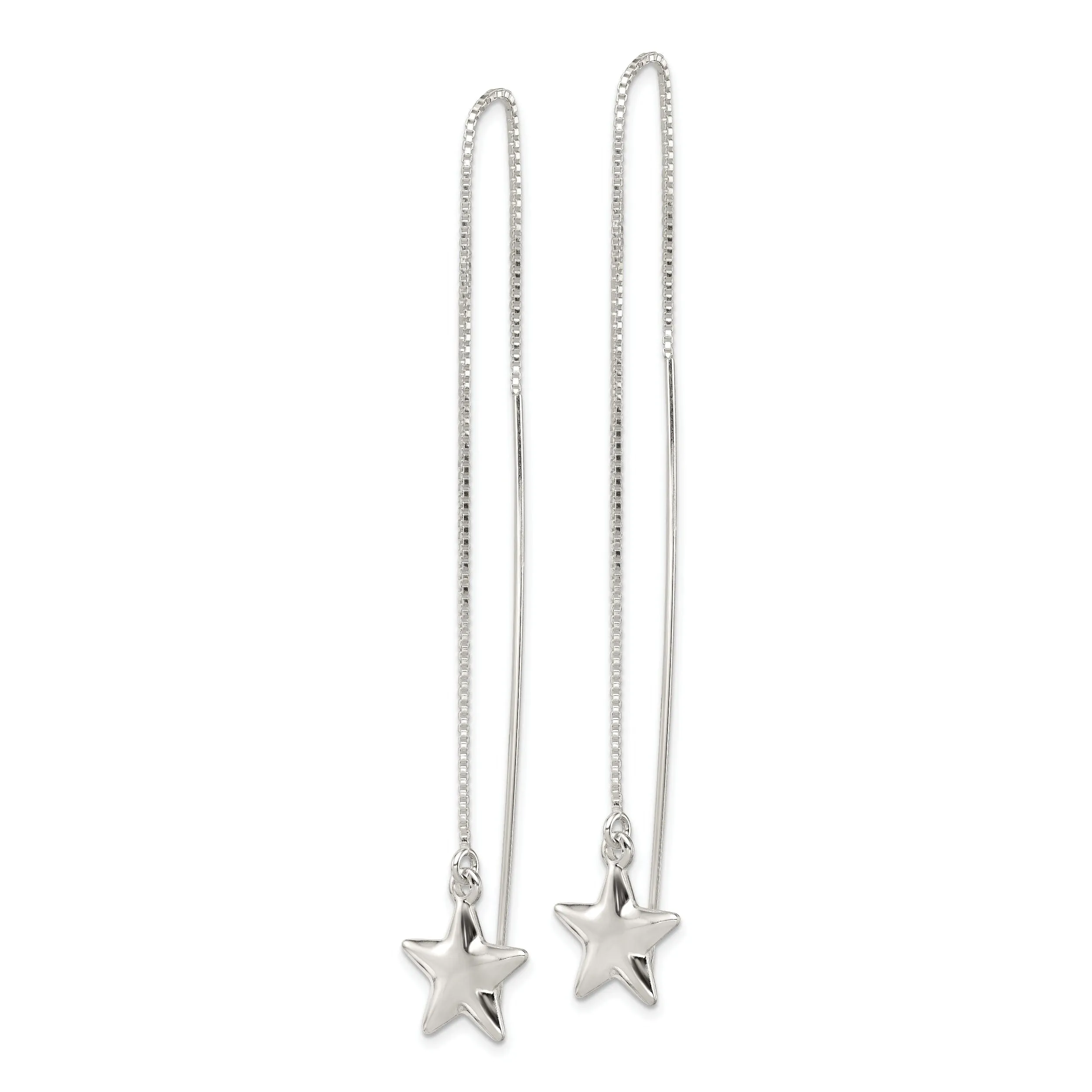 Sterling Silver Star Threader Earrings