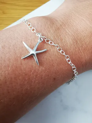 Sterling Silver Starfish Pendant Bracelet