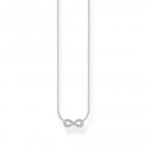 Sterling Silver White Infinity Necklace KE2124-051-14-L45V