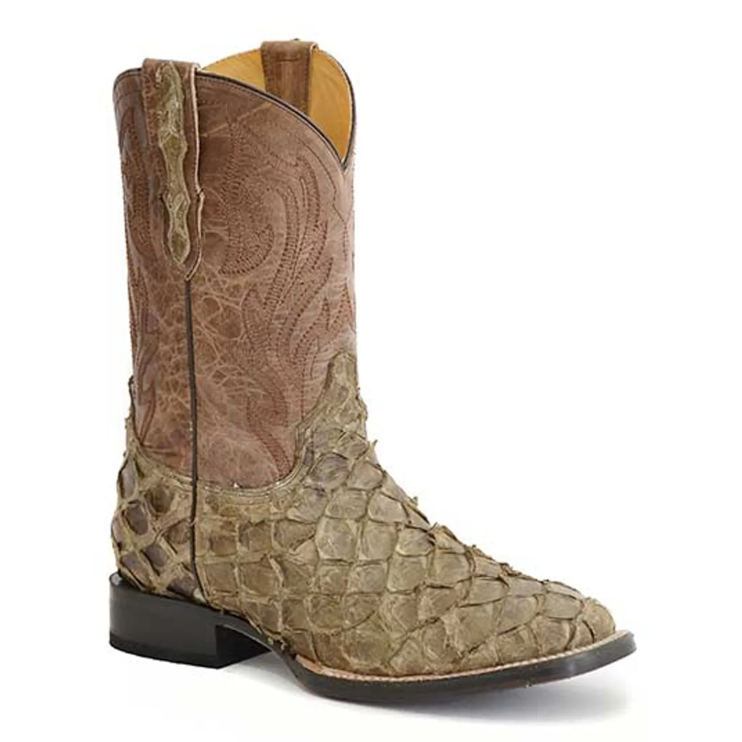 Stetson Brown Men's Predator Pirarucu Square Toe 3801