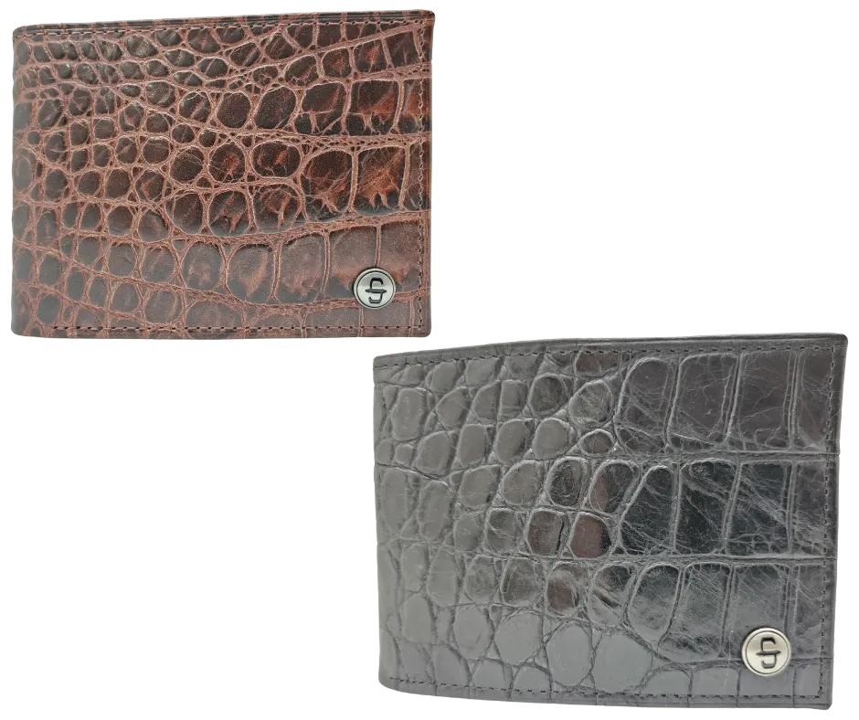 Stetson Croc Print Bi-Fold Wallet