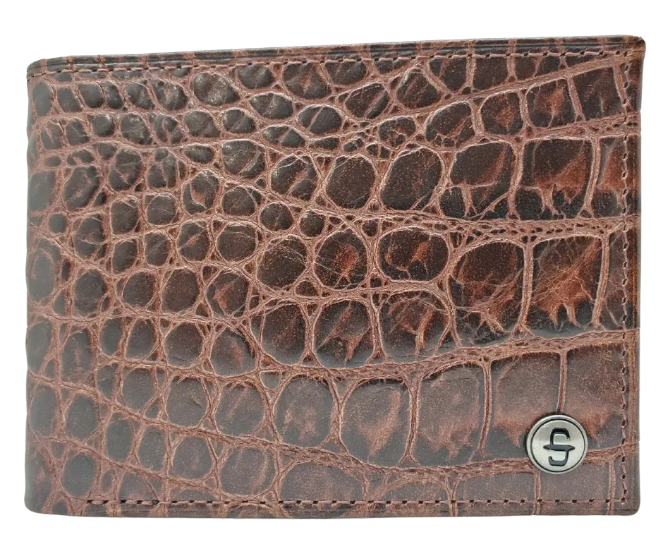 Stetson Croc Print Bi-Fold Wallet