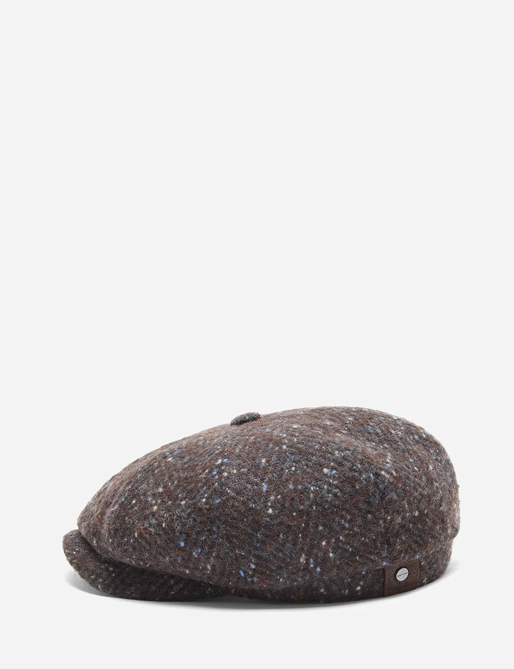 Stetson Hatteras Newsboy Cap (Wool Herringbone) - Brown/Blue Fleck