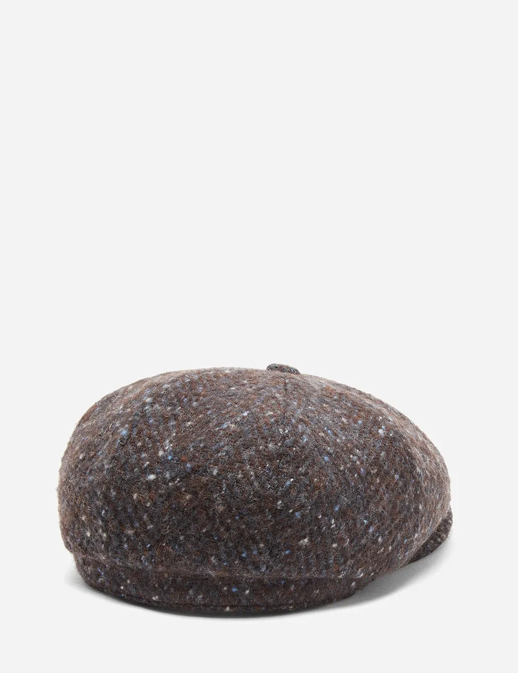 Stetson Hatteras Newsboy Cap (Wool Herringbone) - Brown/Blue Fleck