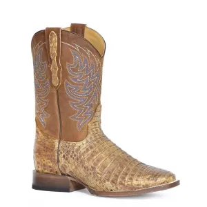 Stetson Tan Men's Cameron Caiman Square Toe 4043