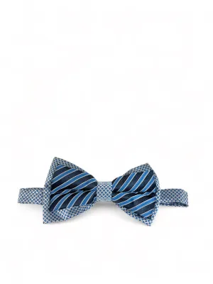 Steven Land Royal Blue Striped Bow Tie Set