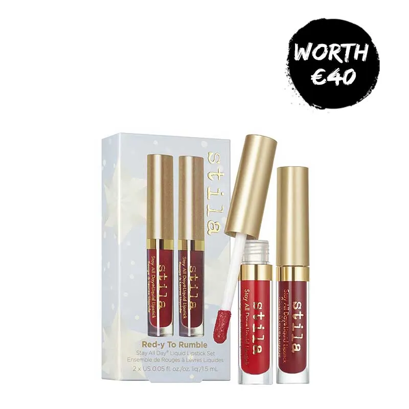 Stila Red-y To Rumble Liquid Lipstick Duo Gift Set Discontinued