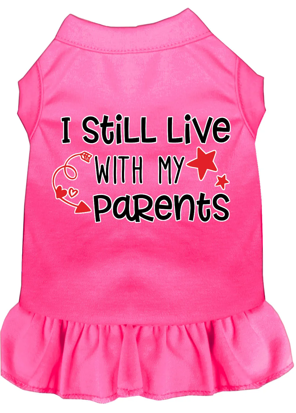 Still Live With My Parents Screen Print Dog Dress Bright Pink 4x (22)