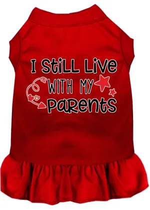 Still Live With My Parents Screen Print Dog Dress Red Lg (14)