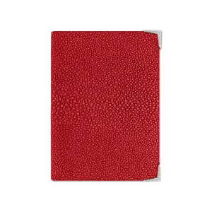 StingHD Diamond-Encrusted White Gold & Dark Red Stingray Leather Wallet