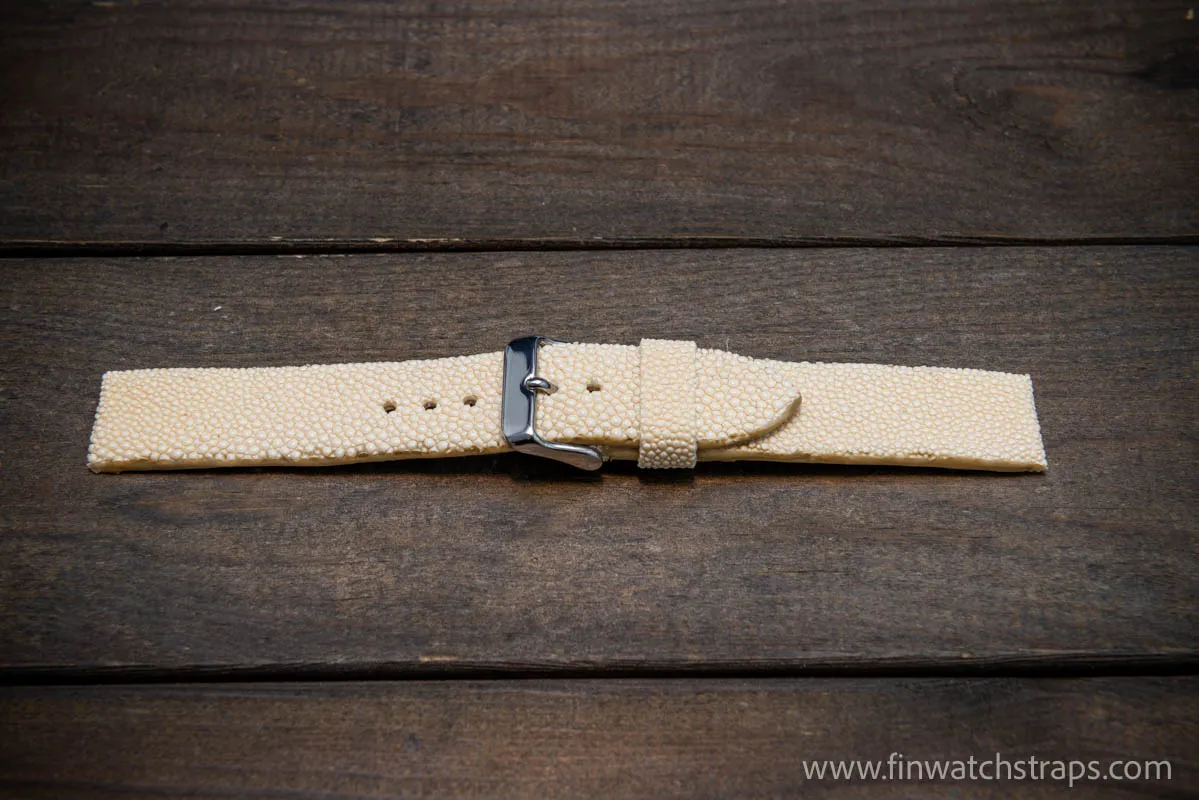 Stingray leather watch strap/ Pearl beige color